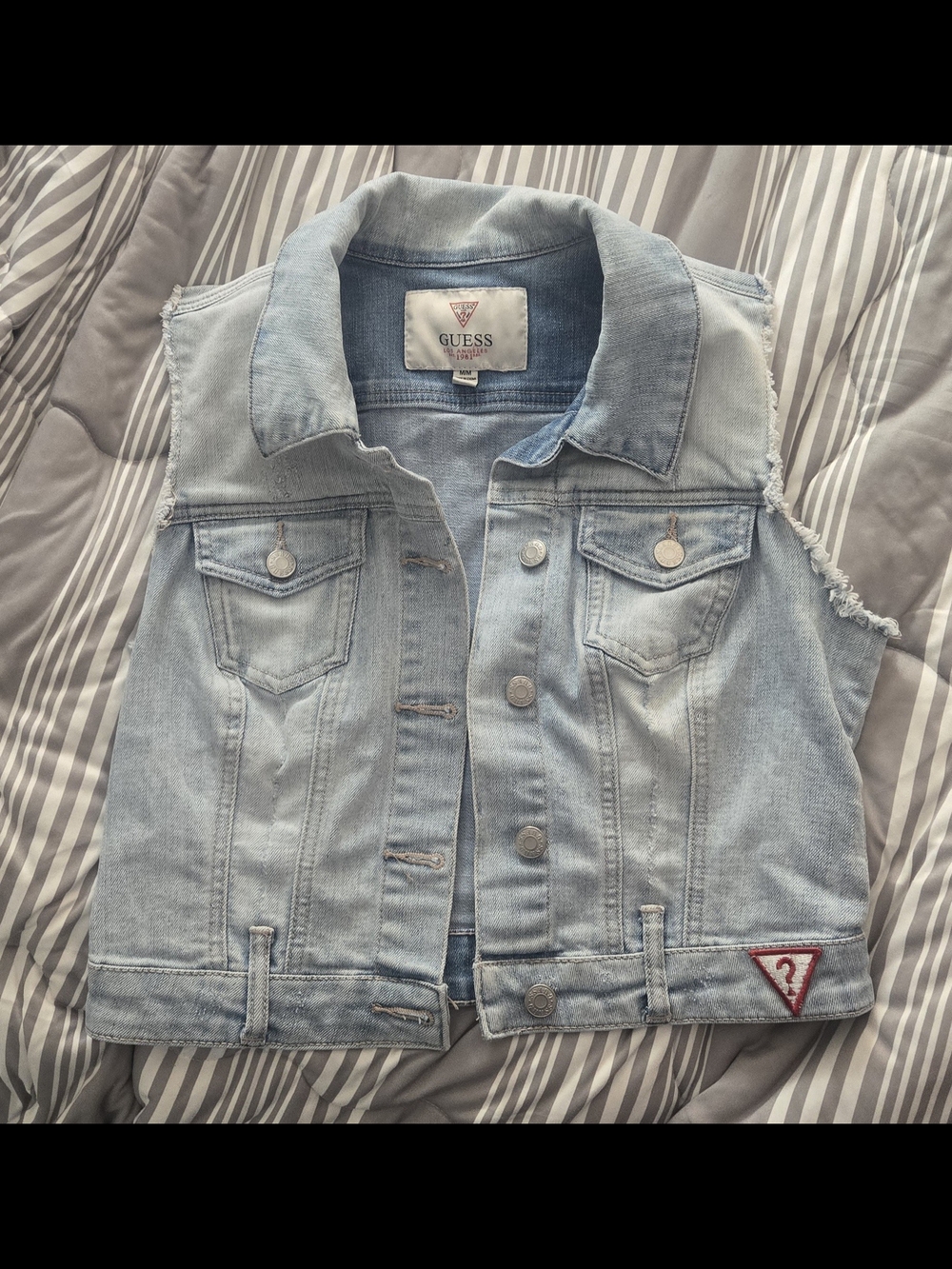 Guess Light Wash Denim Vest